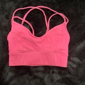 Pink sports bra